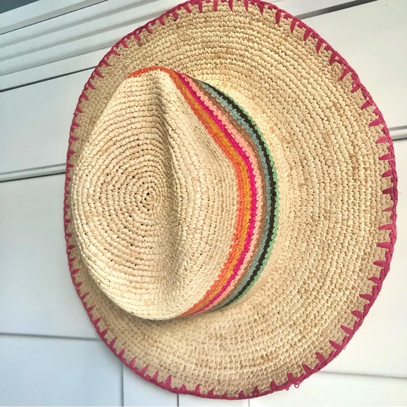 Paul Smith Swirl Rainbow Stripe Straw Hat NWOT - Picture 10 of 10